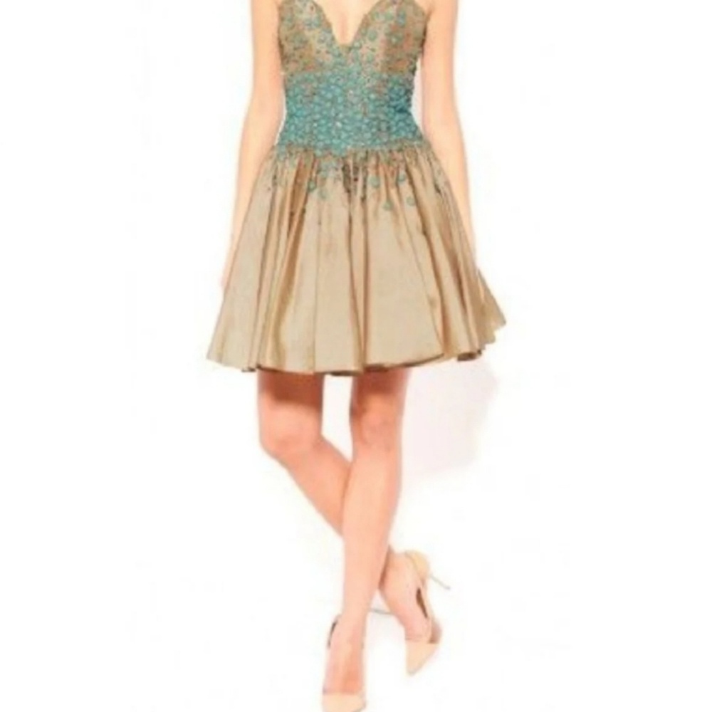 Forever unique turquoise formal/prom beaded dress